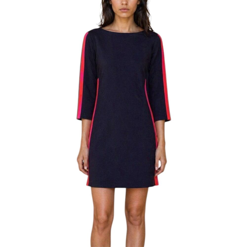 Vince Camuto Petite 8P Navy Shift Dress NWT Pink Stripe Work